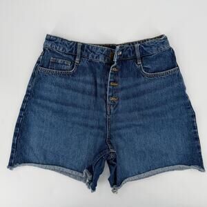 Boden Denim Shorts Women Size 8 Blue High Rise Button Fly Casual
